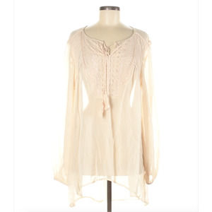 Sundance Sheer Beaded & Embroidered Blouse